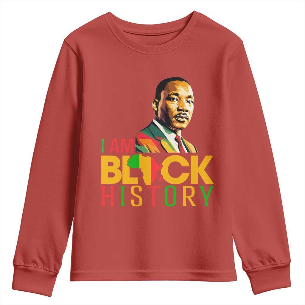 I Am Black History Youth Sweatshirt Martin Luther Jr King African American Pride - Wonder Print Shop