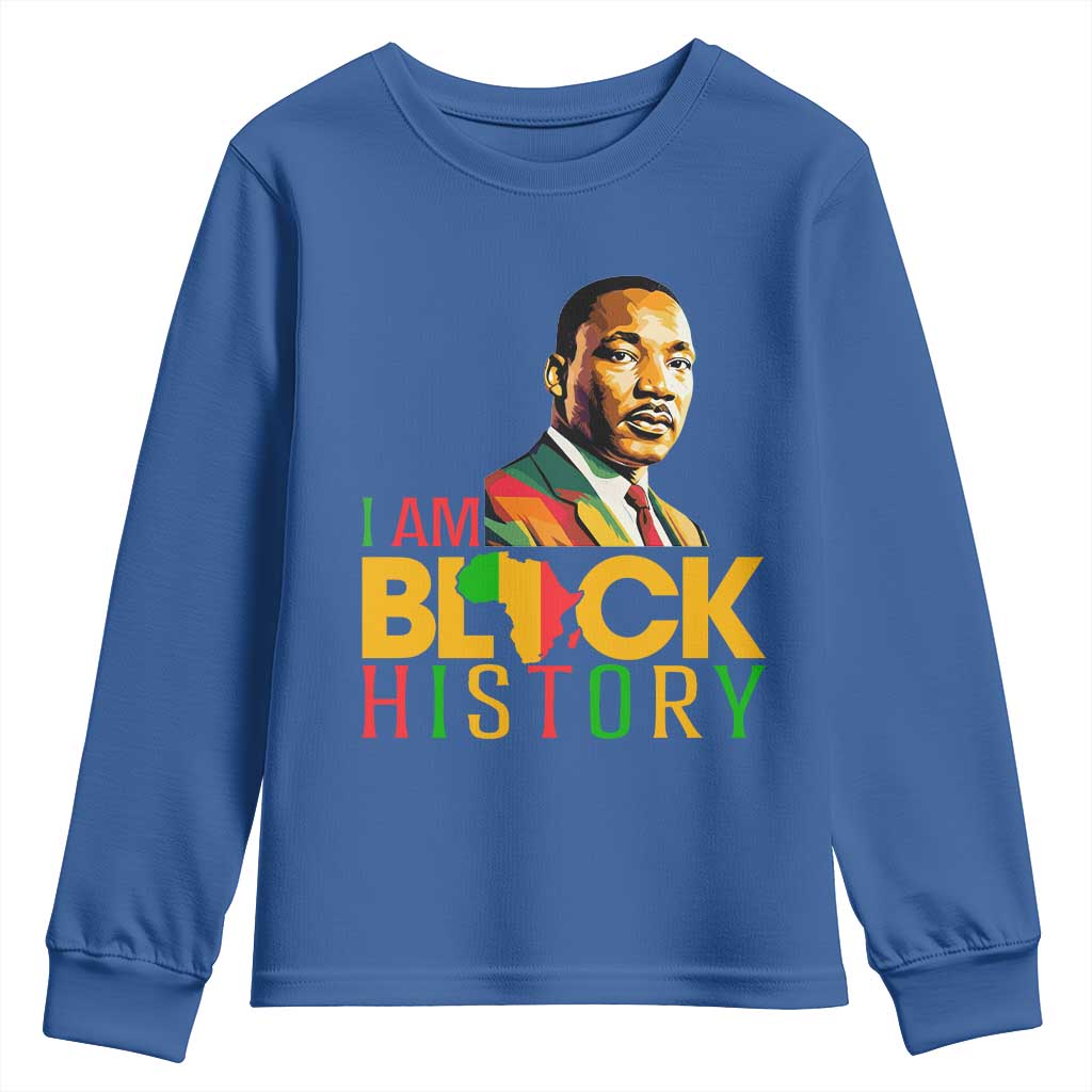 I Am Black History Youth Sweatshirt Martin Luther Jr King African American Pride - Wonder Print Shop