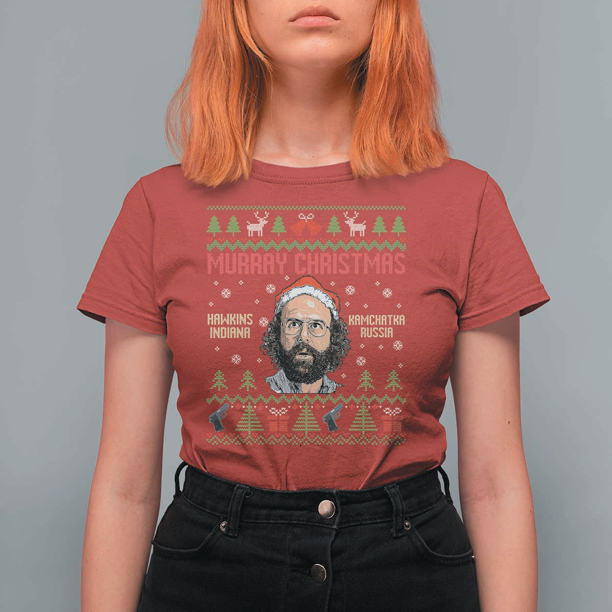 Stranger Christmas T Shirt For Women Funny Murray Hawkins - Wonder Print Shop