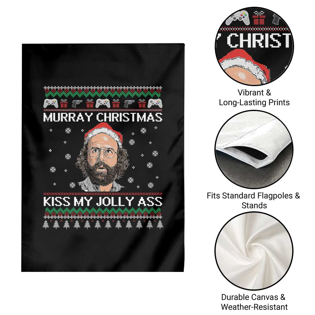 Stranger Christmas Garden Flag Santa Murray Kiss My Jolly Ass - Wonder Print Shop