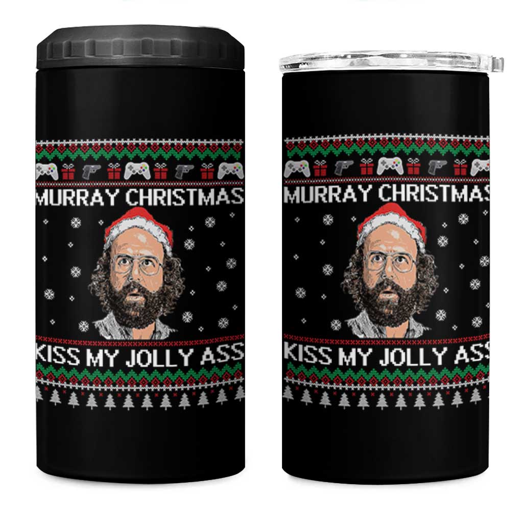 Stranger Christmas 4 in 1 Can Cooler Tumbler Santa Murray Kiss My Jolly Ass - Wonder Print Shop