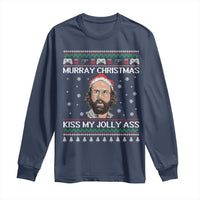 Stranger Christmas Long Sleeve Shirt Santa Murray Kiss My Jolly Ass - Wonder Print Shop