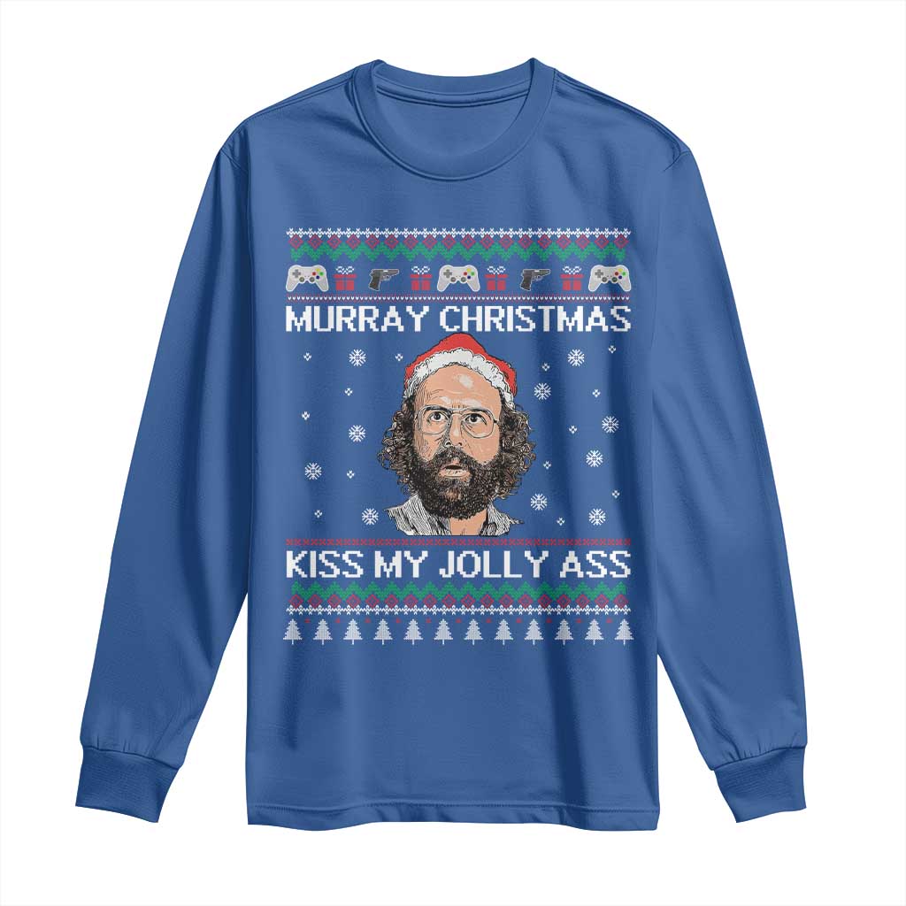 Stranger Christmas Long Sleeve Shirt Santa Murray Kiss My Jolly Ass - Wonder Print Shop