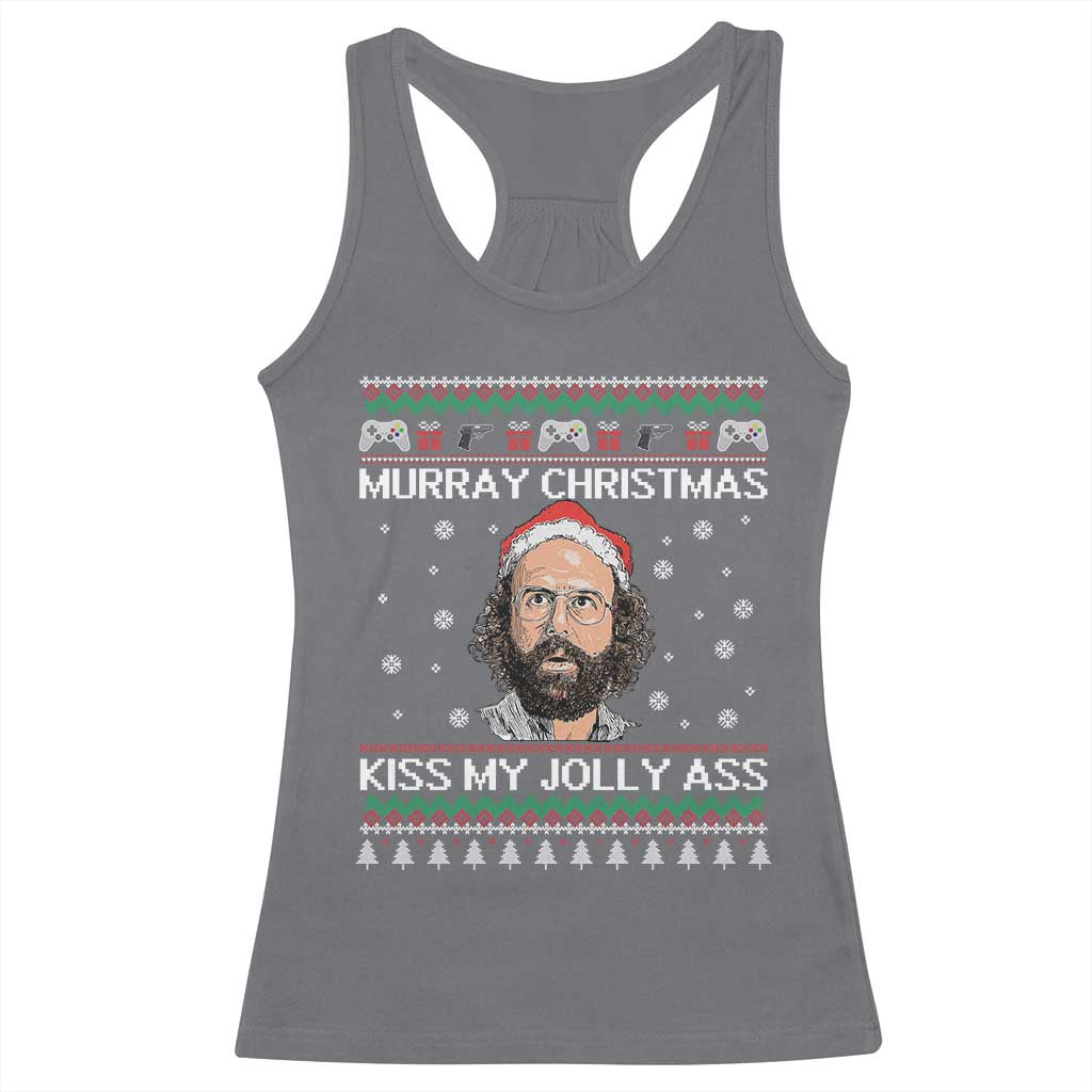 Stranger Christmas Racerback Tank Top Santa Murray Kiss My Jolly Ass - Wonder Print Shop