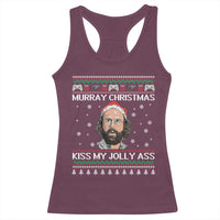 Stranger Christmas Racerback Tank Top Santa Murray Kiss My Jolly Ass - Wonder Print Shop
