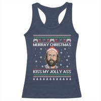 Stranger Christmas Racerback Tank Top Santa Murray Kiss My Jolly Ass - Wonder Print Shop