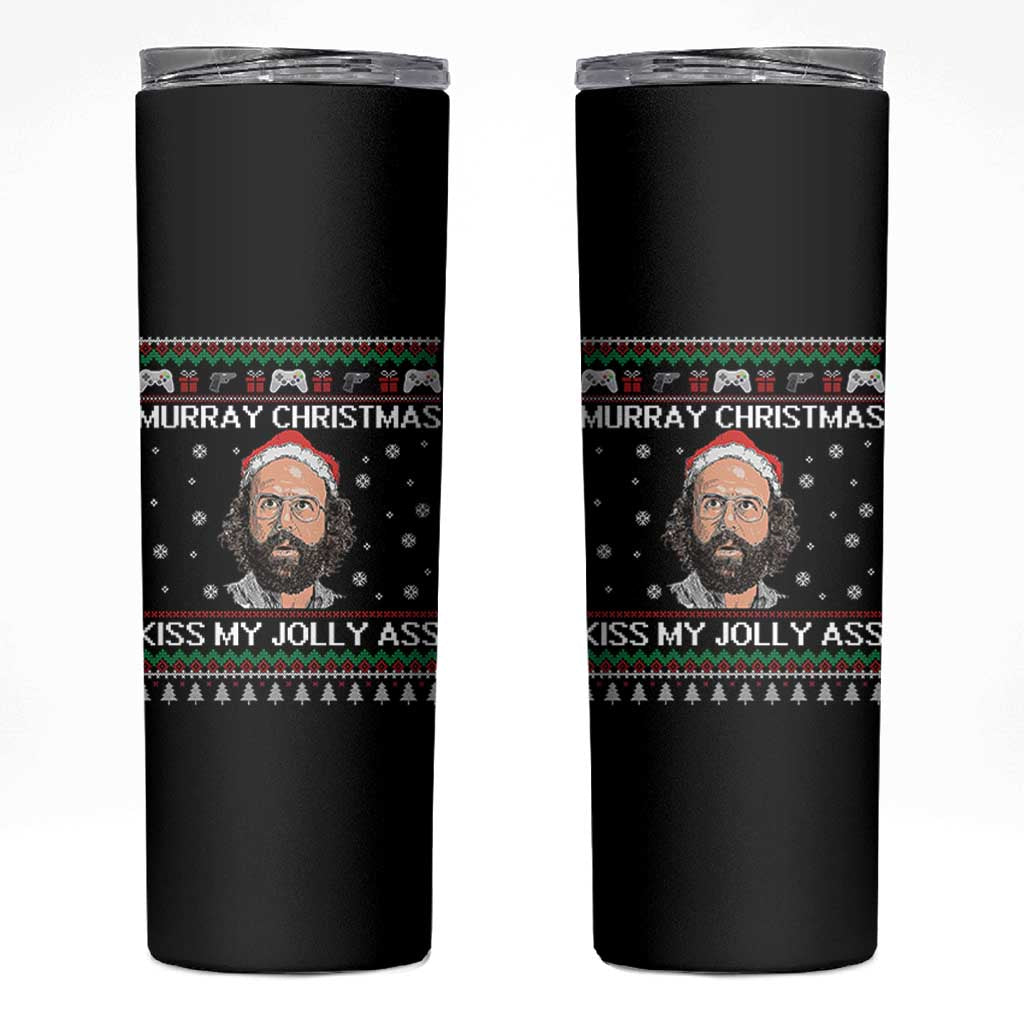 Stranger Christmas Skinny Tumbler Santa Murray Kiss My Jolly Ass - Wonder Print Shop