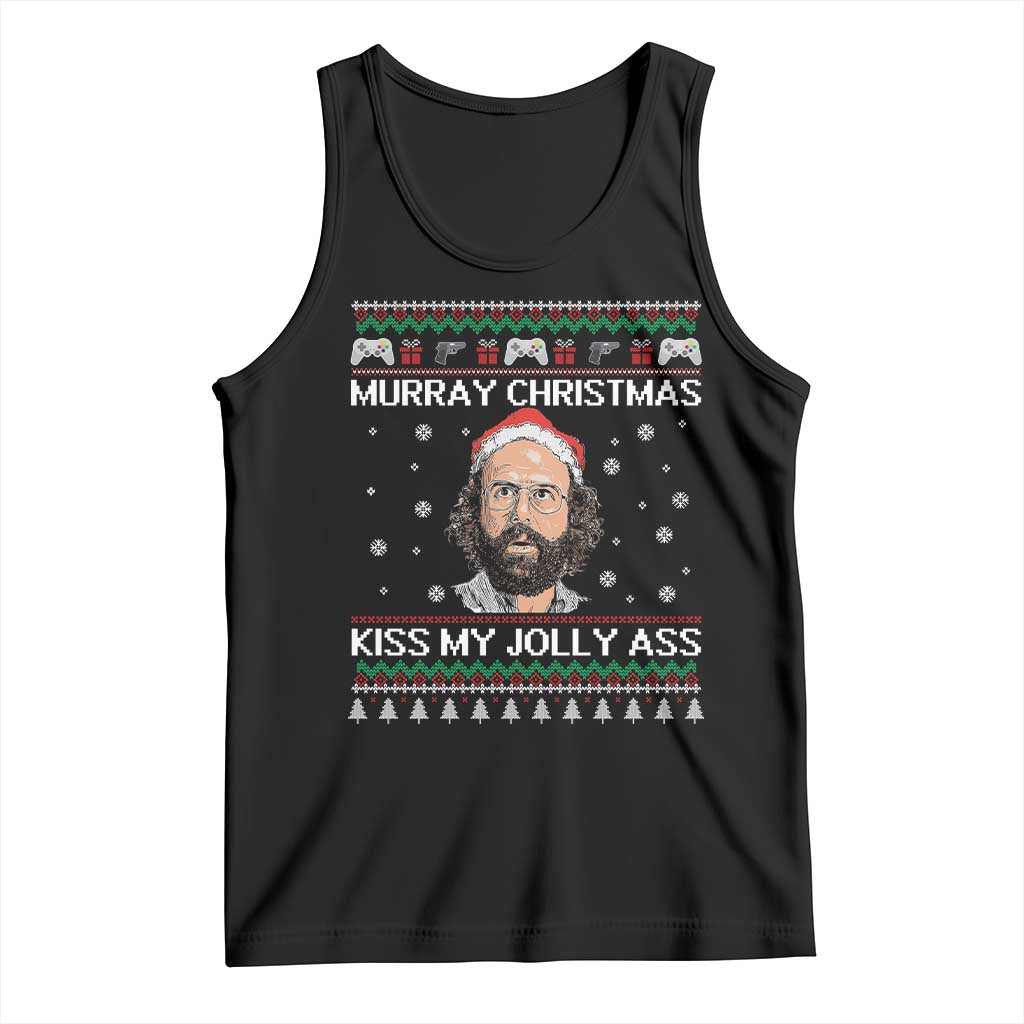 Stranger Christmas Tank Top Santa Murray Kiss My Jolly Ass - Wonder Print Shop
