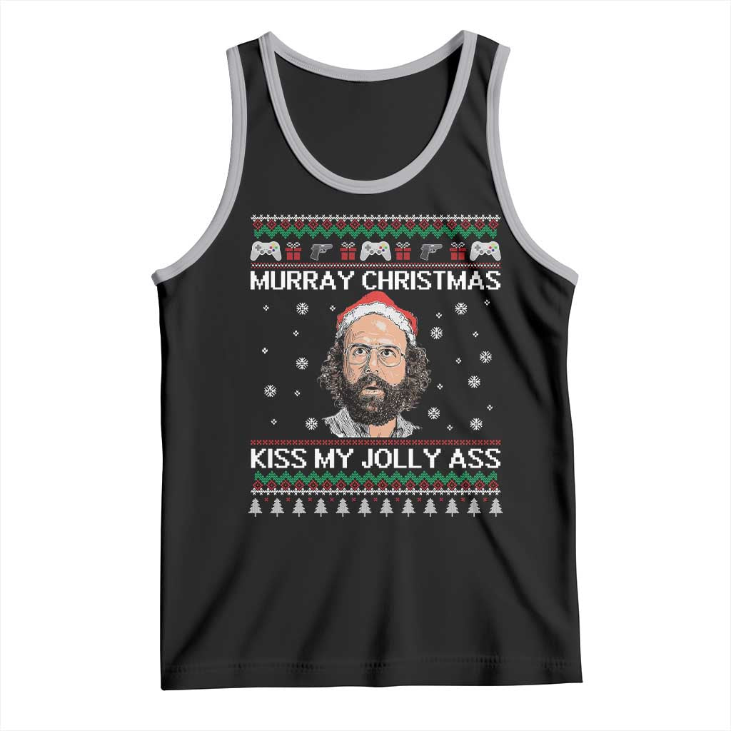 Stranger Christmas Tank Top Santa Murray Kiss My Jolly Ass - Wonder Print Shop