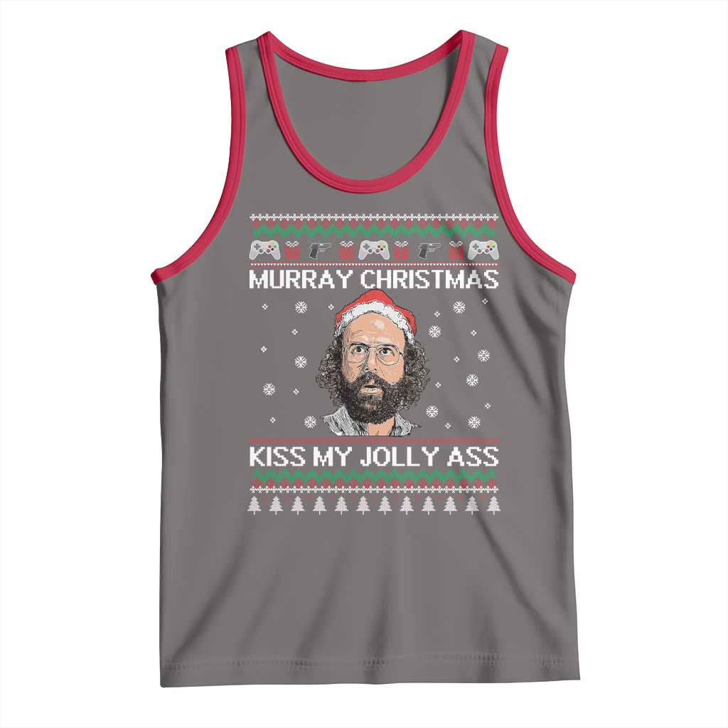 Stranger Christmas Tank Top Santa Murray Kiss My Jolly Ass - Wonder Print Shop