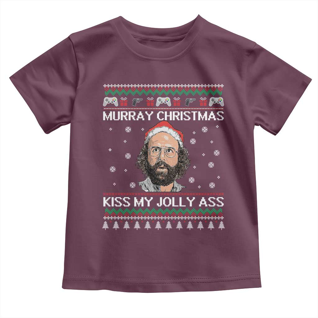 Stranger Christmas Toddler T Shirt Santa Murray Kiss My Jolly Ass - Wonder Print Shop