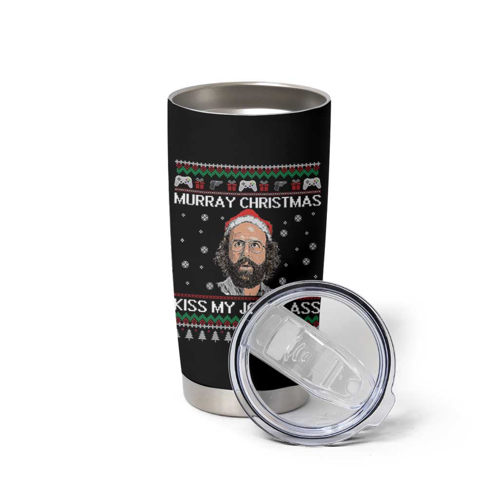 Stranger Christmas Tumbler Cup Santa Murray Kiss My Jolly Ass - Wonder Print Shop