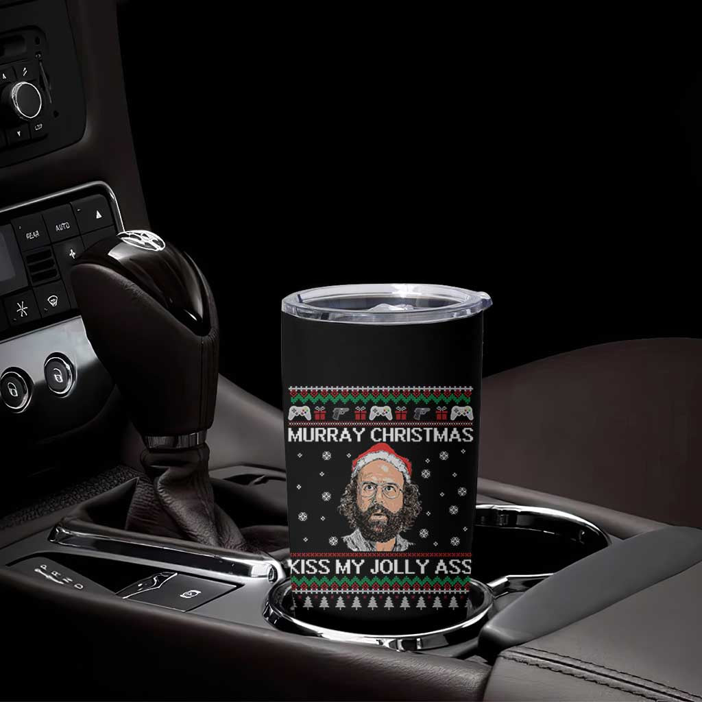Stranger Christmas Tumbler Cup Santa Murray Kiss My Jolly Ass - Wonder Print Shop