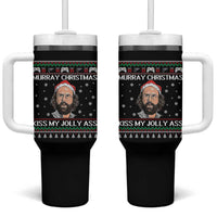 Stranger Christmas Tumbler With Handle Santa Murray Kiss My Jolly Ass - Wonder Print Shop
