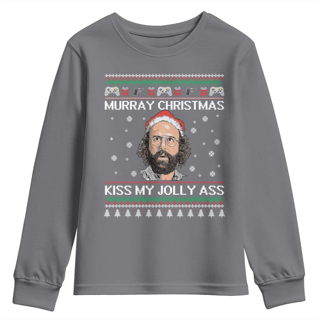 Stranger Christmas Youth Sweatshirt Santa Murray Kiss My Jolly Ass - Wonder Print Shop