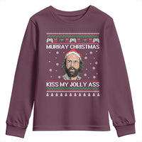 Stranger Christmas Youth Sweatshirt Santa Murray Kiss My Jolly Ass - Wonder Print Shop