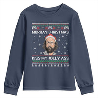 Stranger Christmas Youth Sweatshirt Santa Murray Kiss My Jolly Ass - Wonder Print Shop
