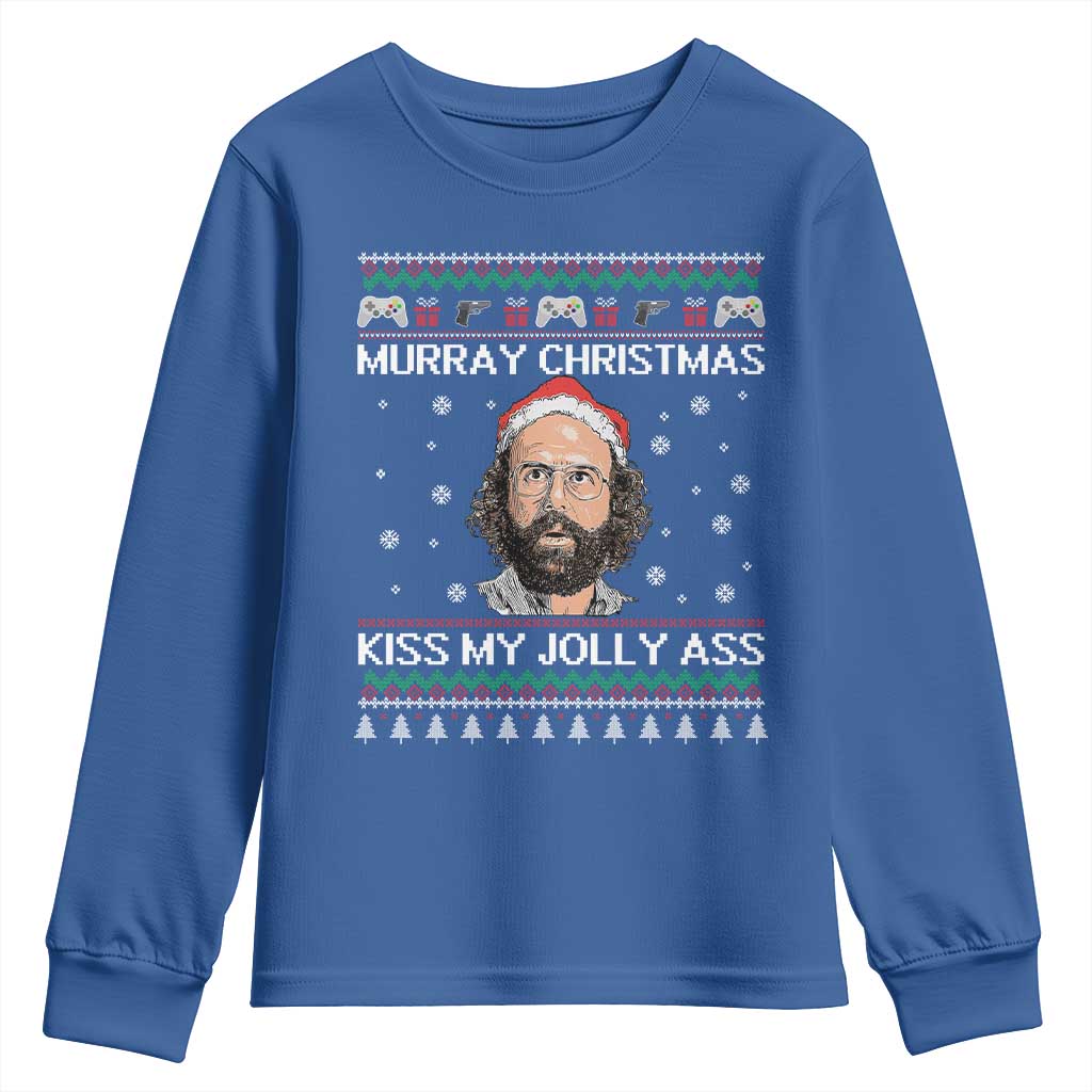 Stranger Christmas Youth Sweatshirt Santa Murray Kiss My Jolly Ass - Wonder Print Shop