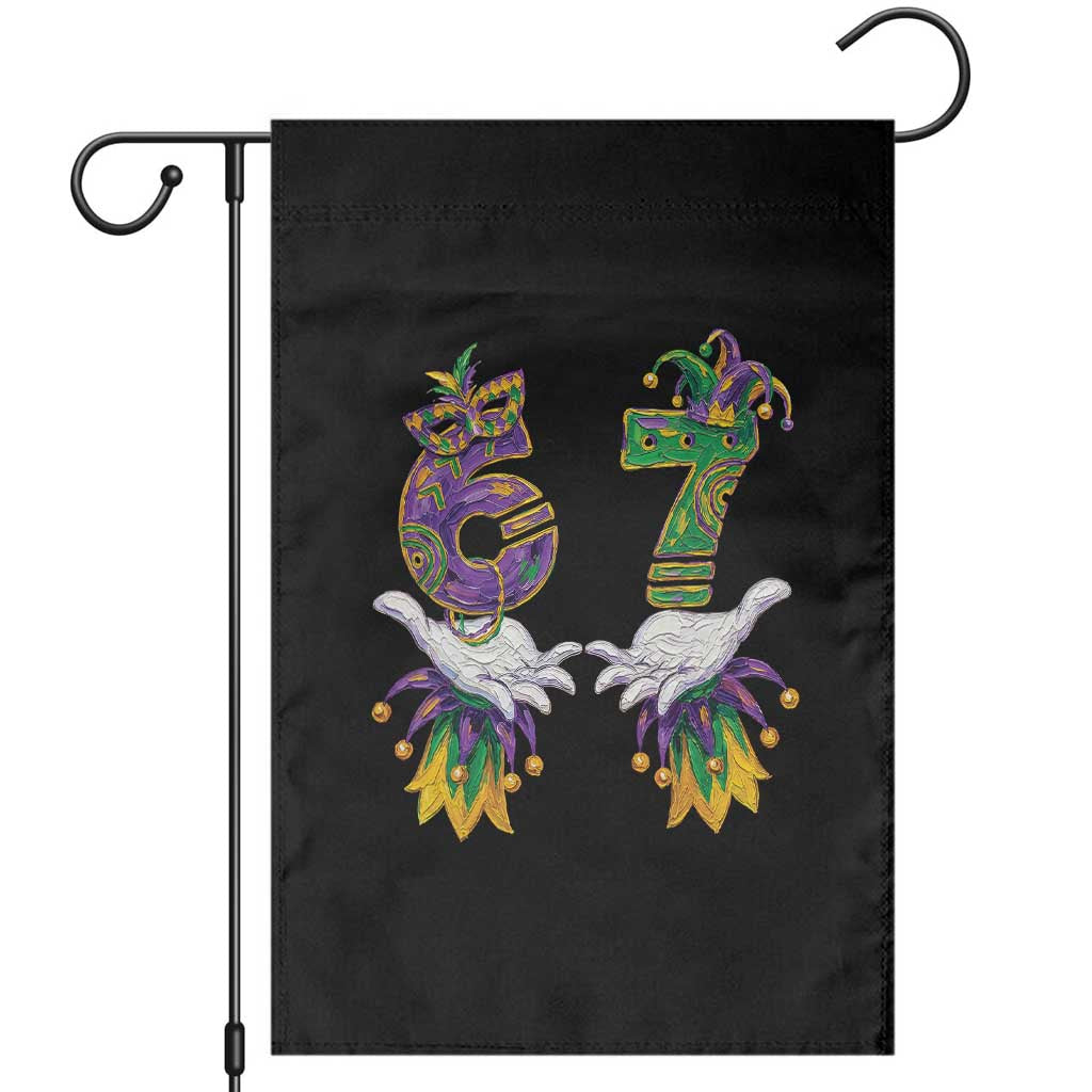 67 Mardi Gras Meme Garden Flag Funny Six Seven Hand Carnival Trendy