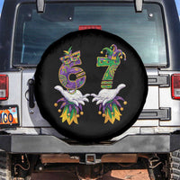 67 Mardi Gras Meme Spare Tire Cover Funny Six Seven Hand Carnival Trendy