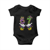 67 Mardi Gras Meme Baby Onesie Funny Six Seven Hand Carnival Trendy