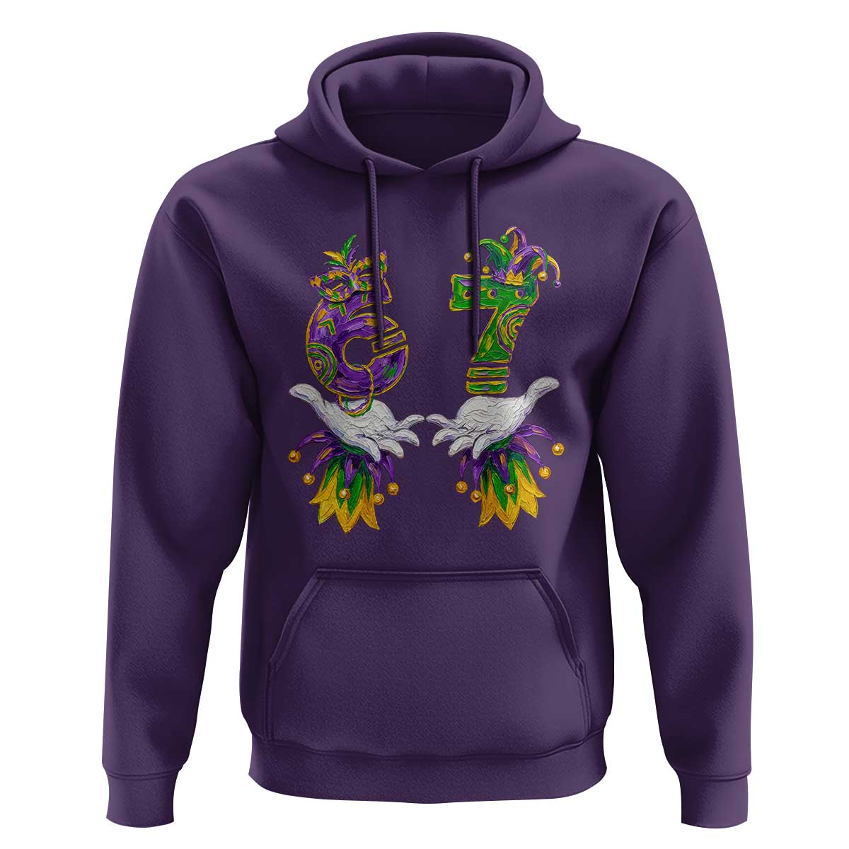 67 Mardi Gras Meme Hoodie Funny Six Seven Hand Carnival Trendy