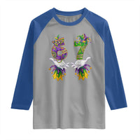 67 Mardi Gras Meme Raglan Shirt Funny Six Seven Hand Carnival Trendy