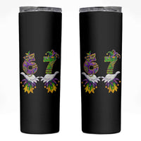 67 Mardi Gras Meme Skinny Tumbler Funny Six Seven Hand Carnival Trendy
