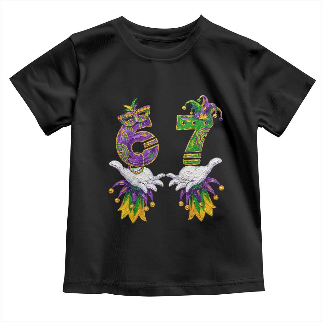 67 Mardi Gras Meme Toddler T Shirt Funny Six Seven Hand Carnival Trendy
