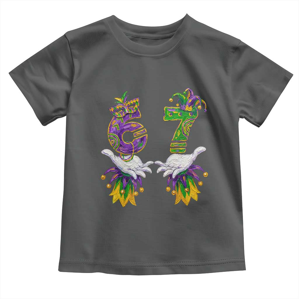 67 Mardi Gras Meme Toddler T Shirt Funny Six Seven Hand Carnival Trendy