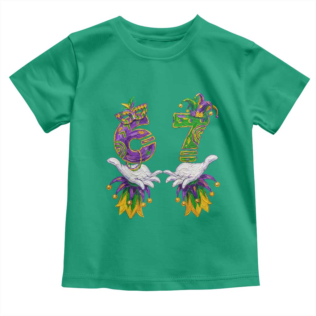 67 Mardi Gras Meme Toddler T Shirt Funny Six Seven Hand Carnival Trendy