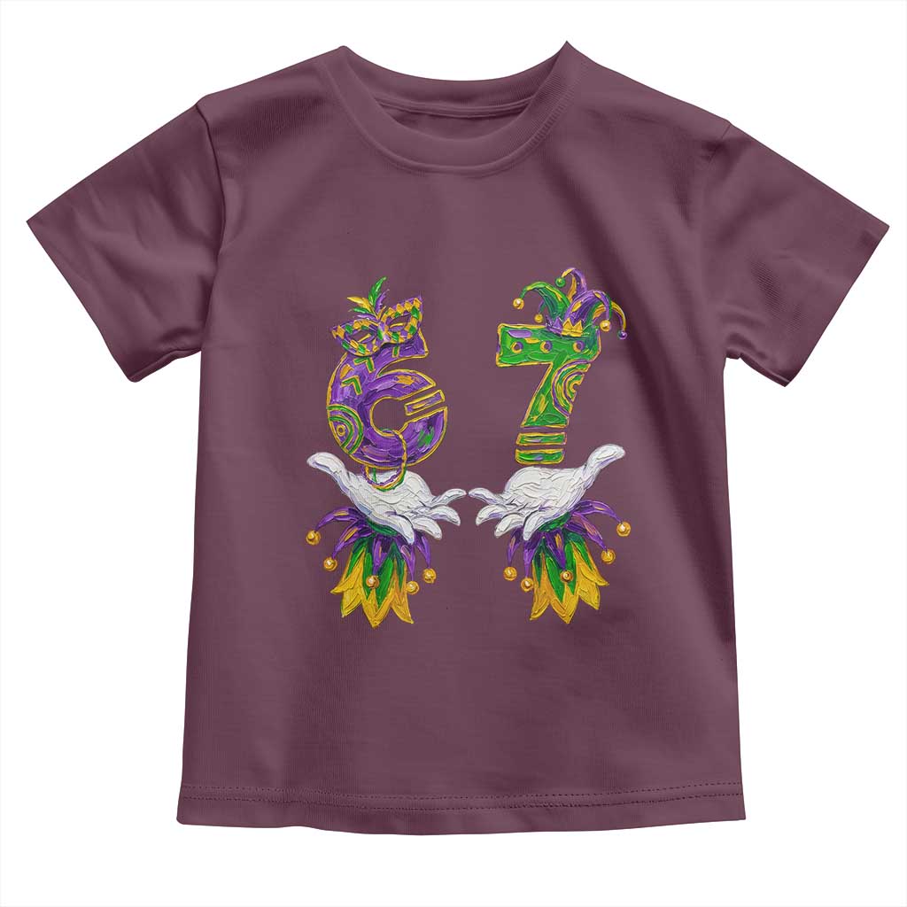 67 Mardi Gras Meme Toddler T Shirt Funny Six Seven Hand Carnival Trendy