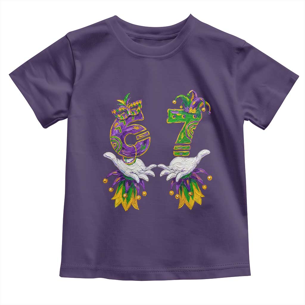 67 Mardi Gras Meme Toddler T Shirt Funny Six Seven Hand Carnival Trendy