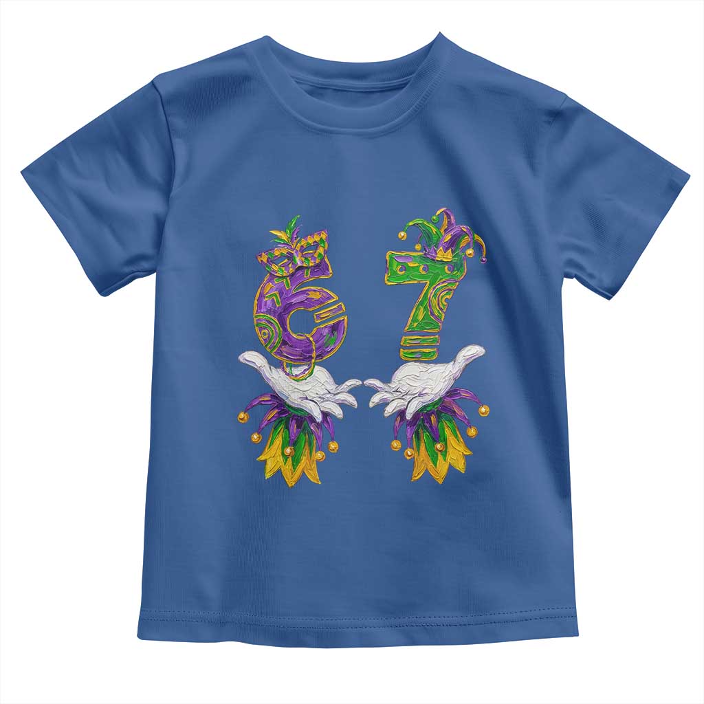 67 Mardi Gras Meme Toddler T Shirt Funny Six Seven Hand Carnival Trendy