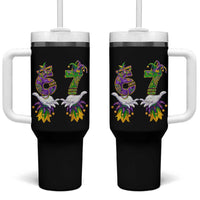 67 Mardi Gras Meme Tumbler With Handle Funny Six Seven Hand Carnival Trendy