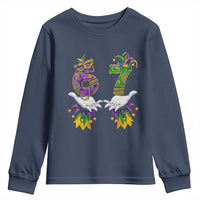67 Mardi Gras Meme Youth Sweatshirt Funny Six Seven Hand Carnival Trendy