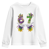 67 Mardi Gras Meme Youth Sweatshirt Funny Six Seven Hand Carnival Trendy
