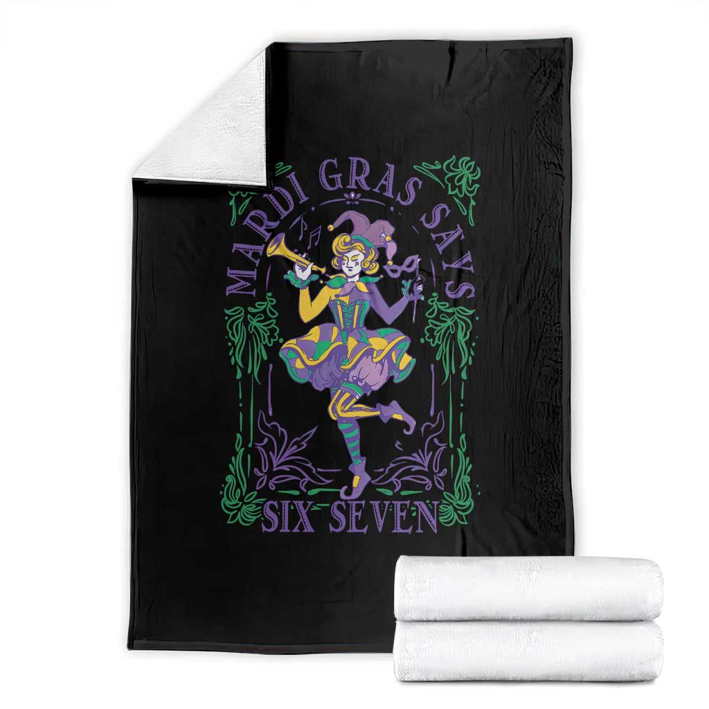 67 Mardi Gras Throw Blanket Funny Six Seven Carnival Trendy
