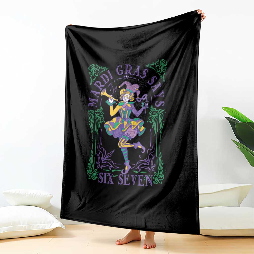 67 Mardi Gras Throw Blanket Funny Six Seven Carnival Trendy