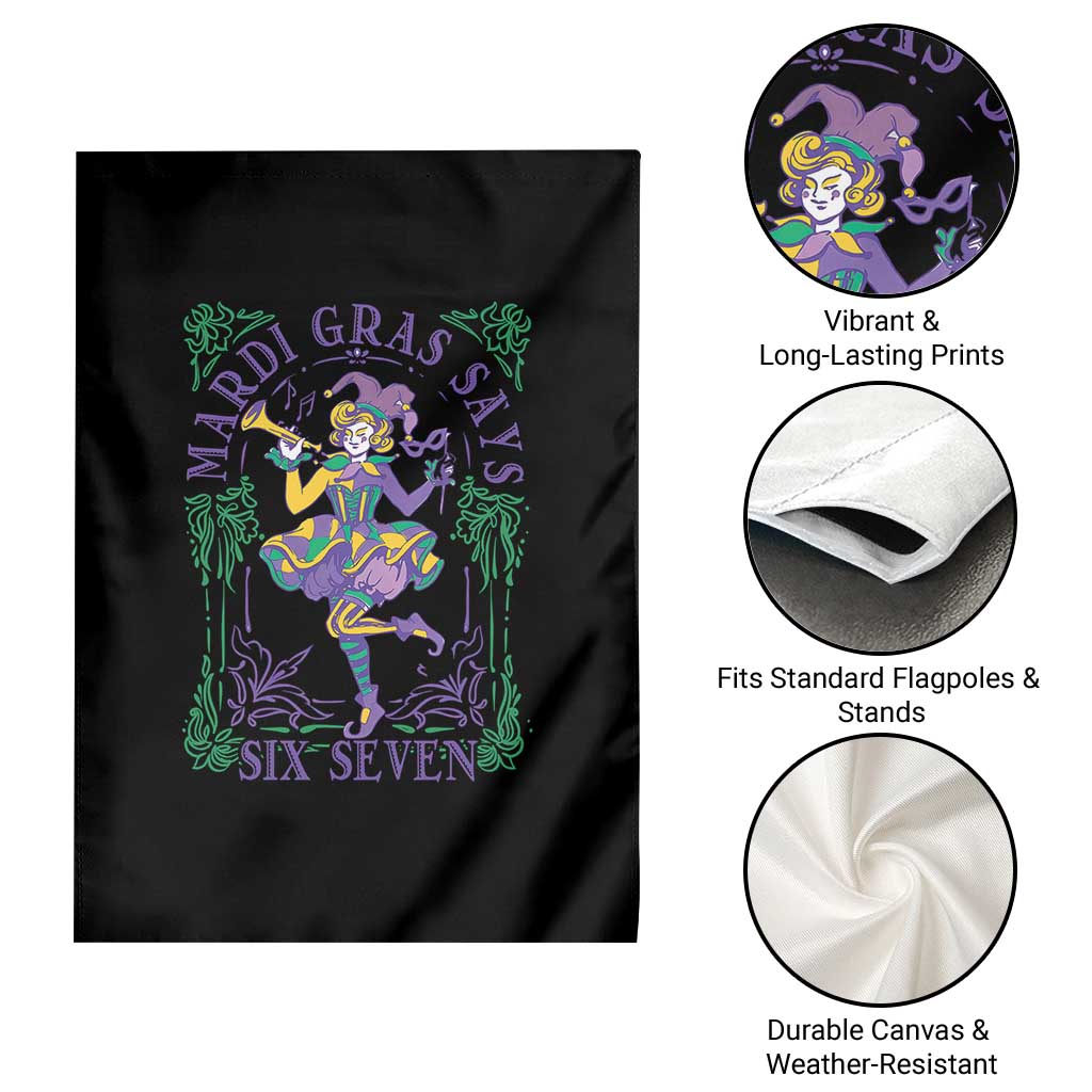 67 Mardi Gras Garden Flag Funny Six Seven Carnival Trendy