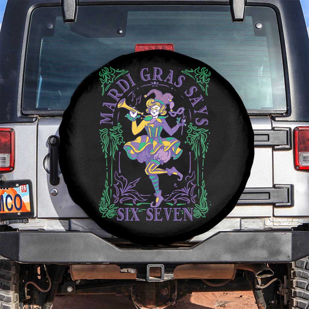 67 Mardi Gras Spare Tire Cover Funny Six Seven Carnival Trendy