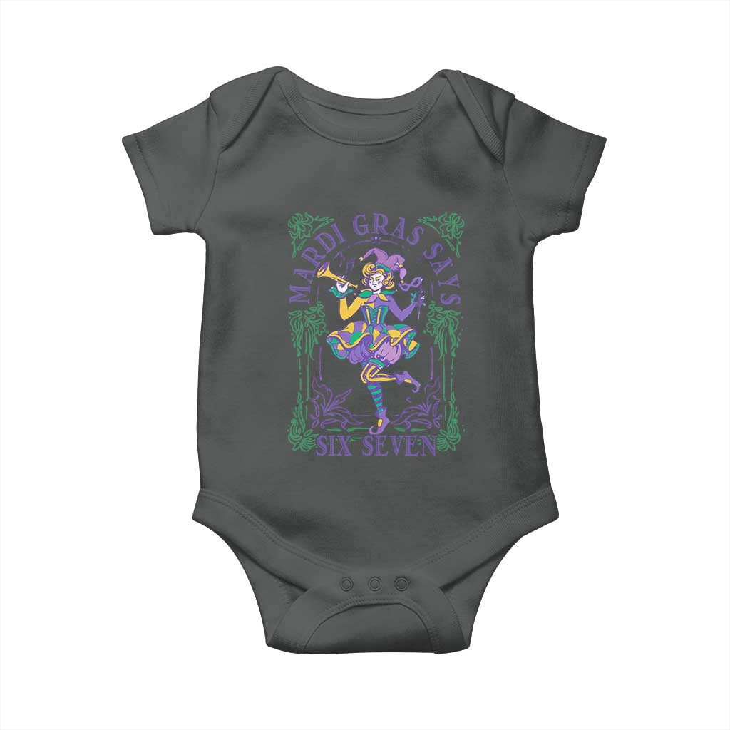 67 Mardi Gras Baby Onesie Funny Six Seven Carnival Trendy