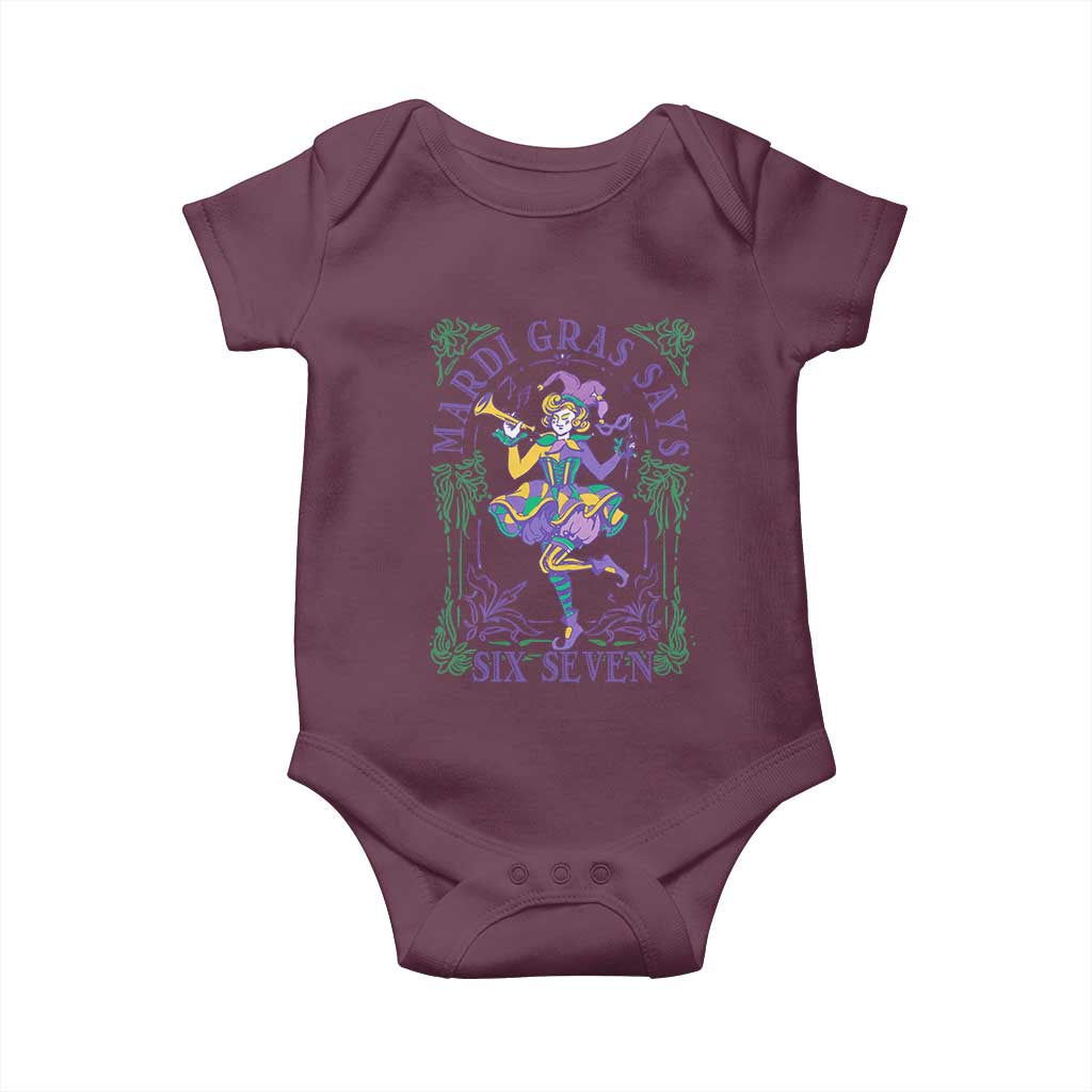67 Mardi Gras Baby Onesie Funny Six Seven Carnival Trendy