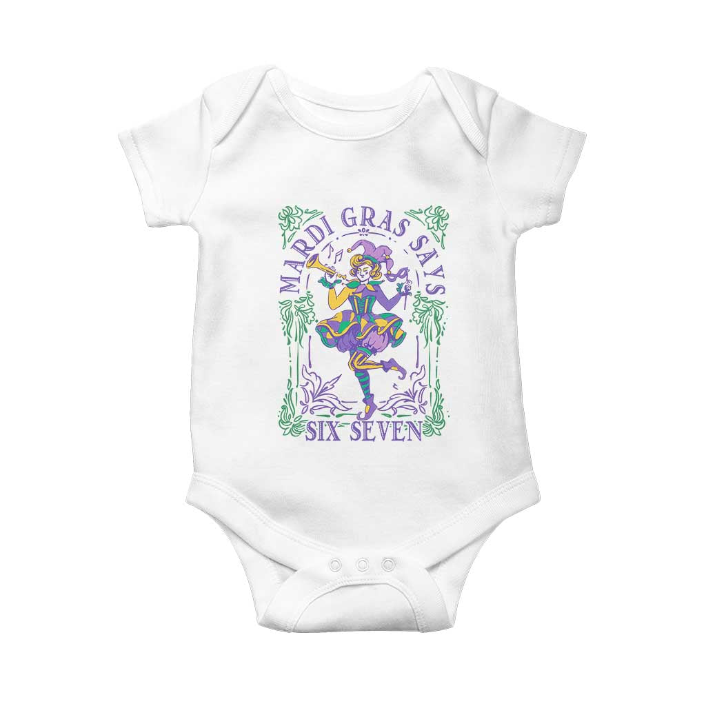 67 Mardi Gras Baby Onesie Funny Six Seven Carnival Trendy