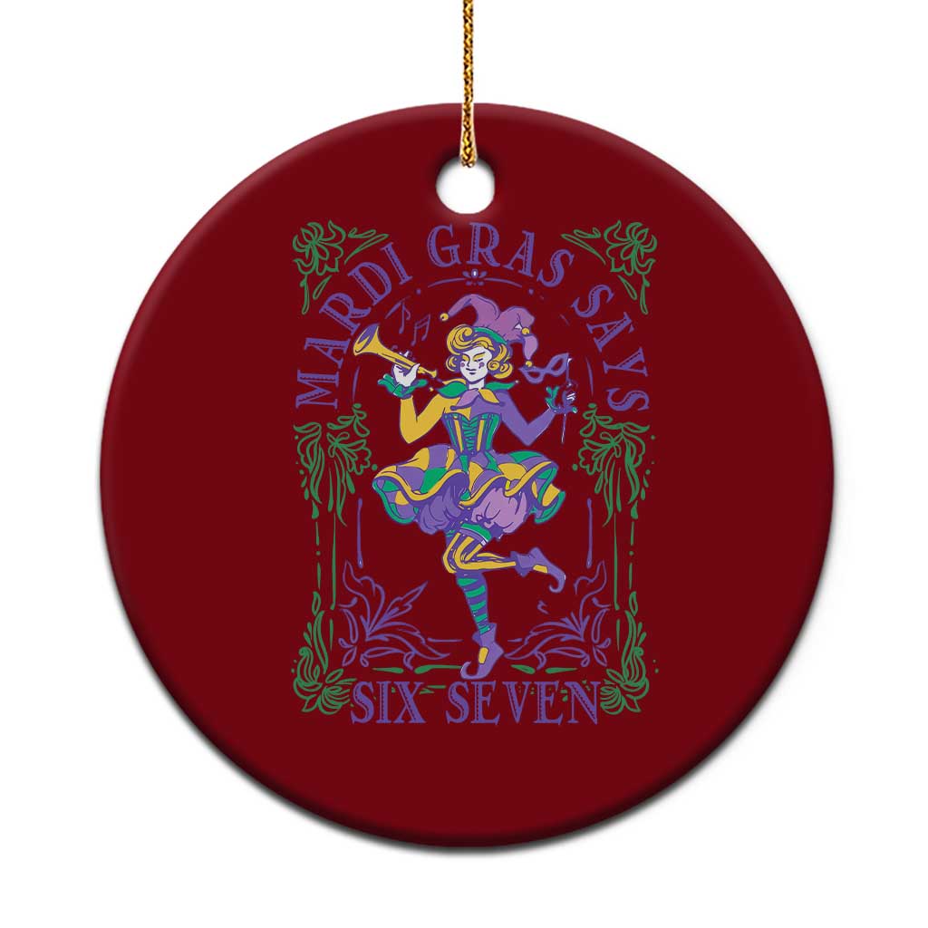 67 Mardi Gras Ceramic Ornament Funny Six Seven Carnival Trendy