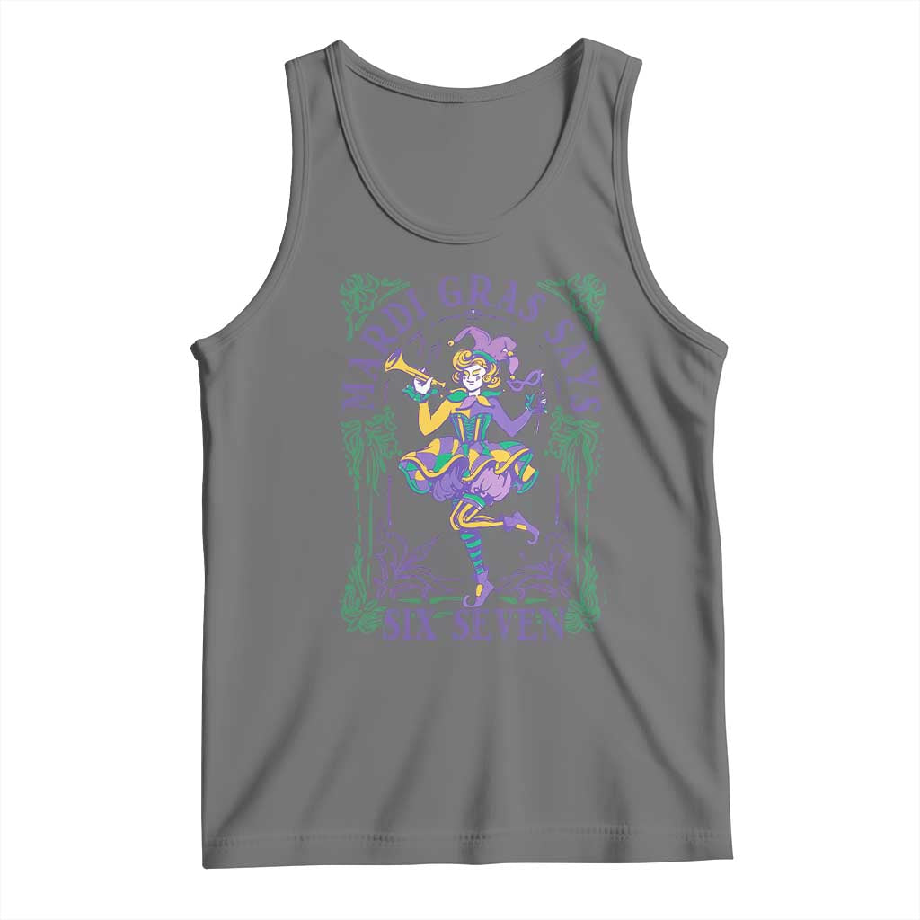 67 Mardi Gras Tank Top Funny Six Seven Carnival Trendy