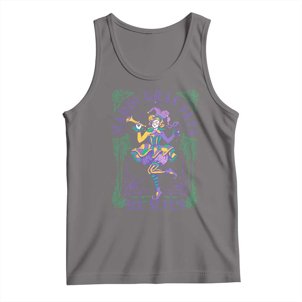 67 Mardi Gras Tank Top Funny Six Seven Carnival Trendy