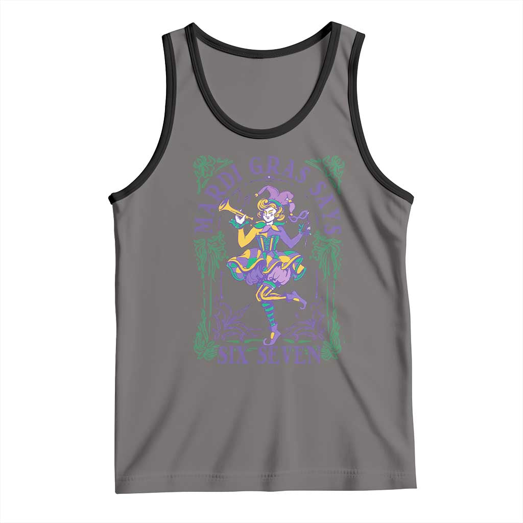 67 Mardi Gras Tank Top Funny Six Seven Carnival Trendy