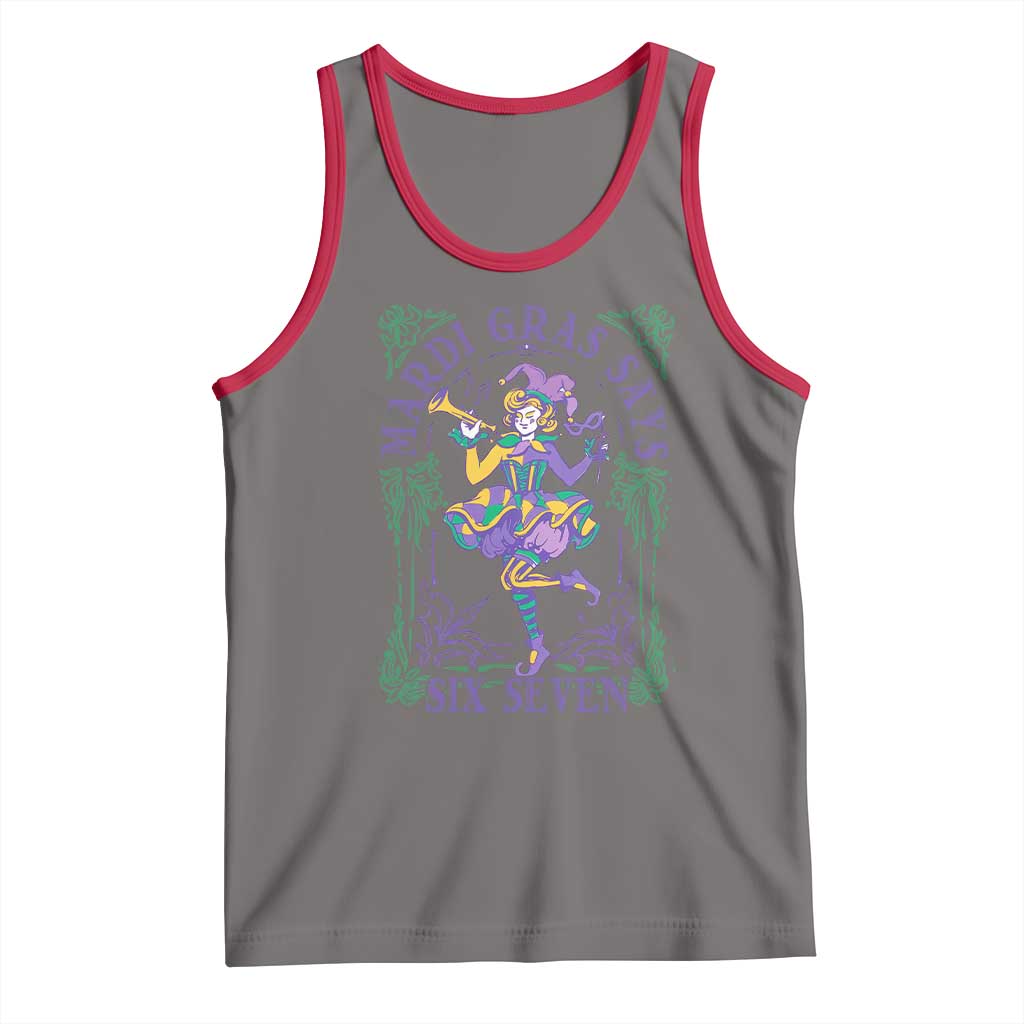 67 Mardi Gras Tank Top Funny Six Seven Carnival Trendy