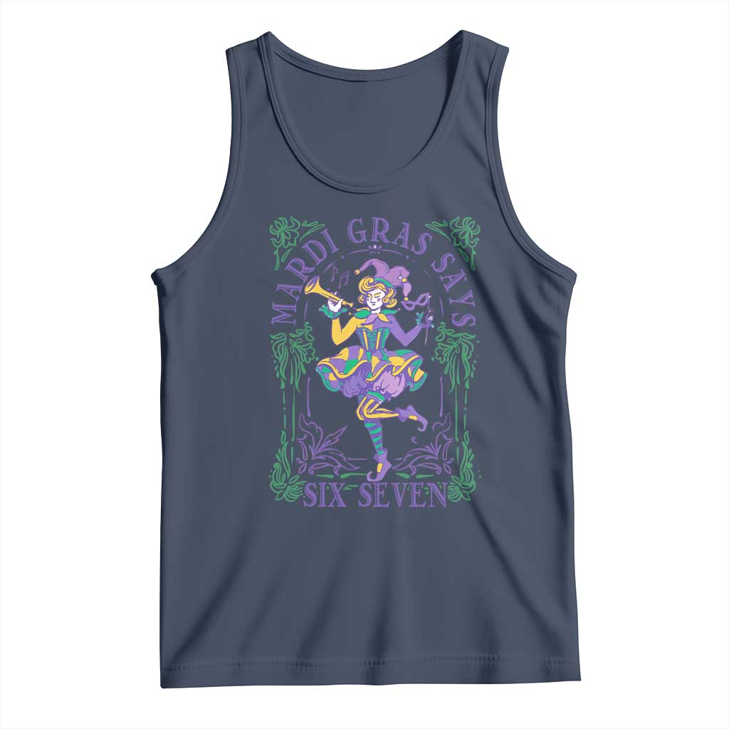 67 Mardi Gras Tank Top Funny Six Seven Carnival Trendy